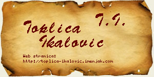 Toplica Ikalović vizit kartica